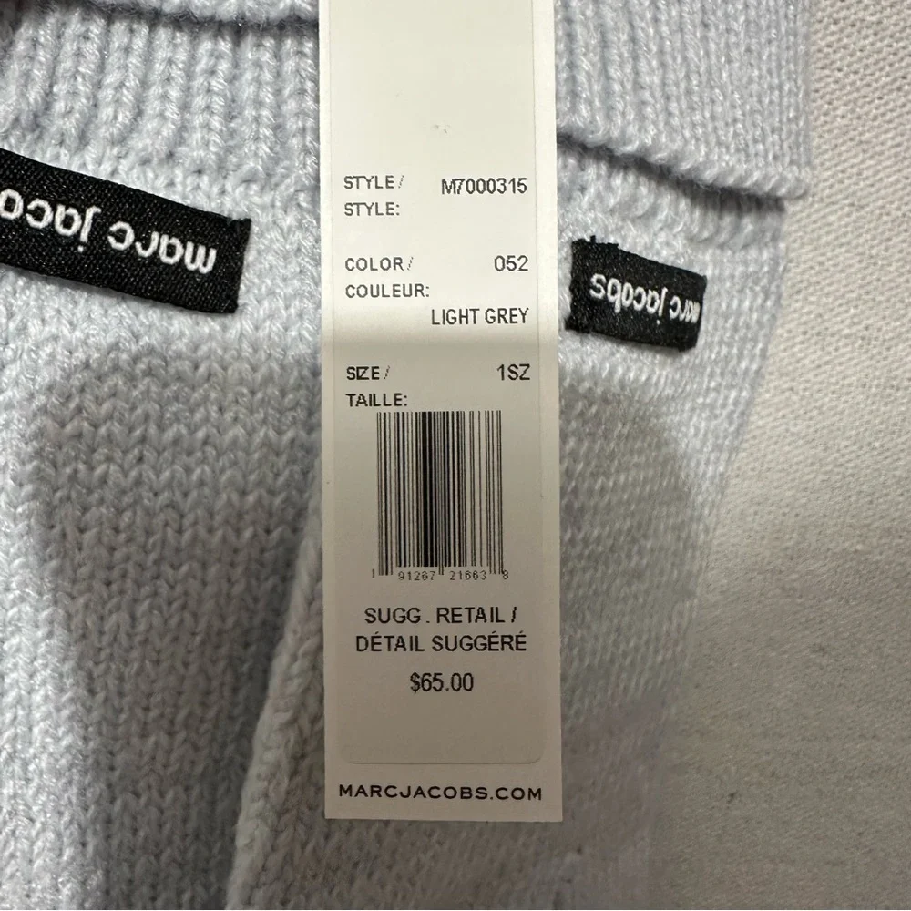 NWT Marc Jacobs Light Gray Ribbed Knit Gloves